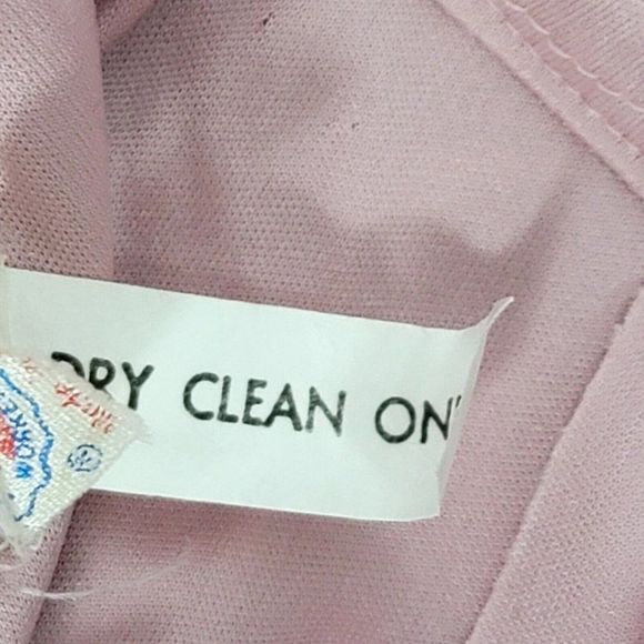 Vintage 70s Union Made Pink‎ Draped Back Cinched Shoulder Disco Dress Tie Belt - Picture 12 of 12